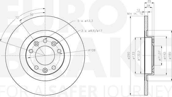 Eurobrake 5815311957 - Гальмівний диск autozip.com.ua