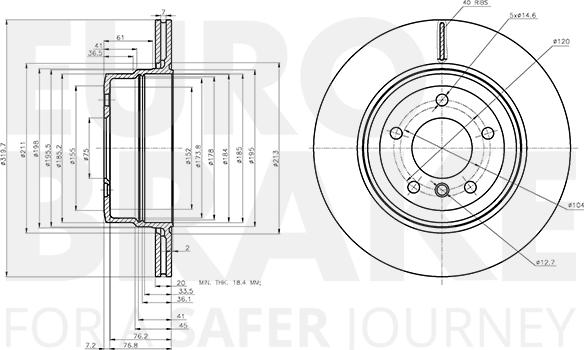 Eurobrake 58153115120 - Гальмівний диск autozip.com.ua