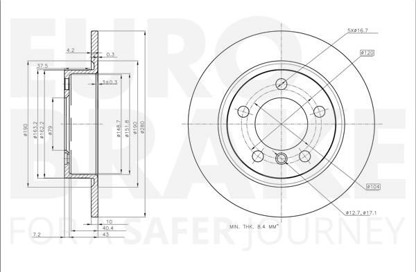 Eurobrake 58153115121 - Гальмівний диск autozip.com.ua