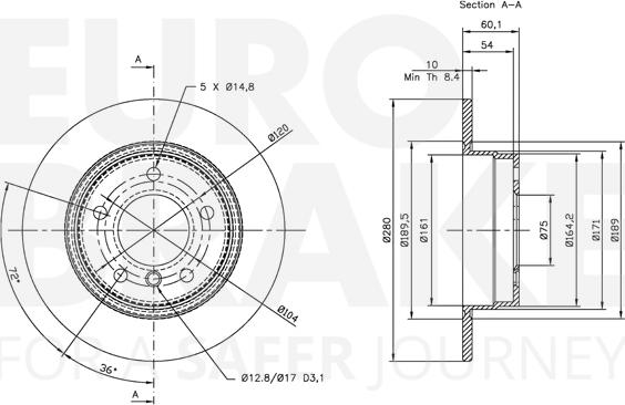 Eurobrake 5815311525 - Гальмівний диск autozip.com.ua