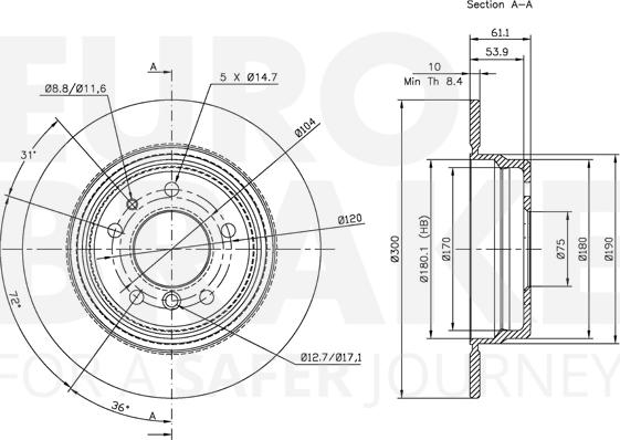 Eurobrake 5815311520 - Гальмівний диск autozip.com.ua