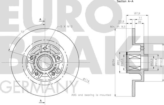 Eurobrake 5815313991 - Гальмівний диск autozip.com.ua