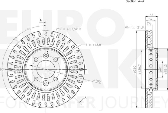 Eurobrake 5815313997 - Гальмівний диск autozip.com.ua