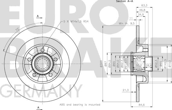 Eurobrake 5815313962 - Гальмівний диск autozip.com.ua