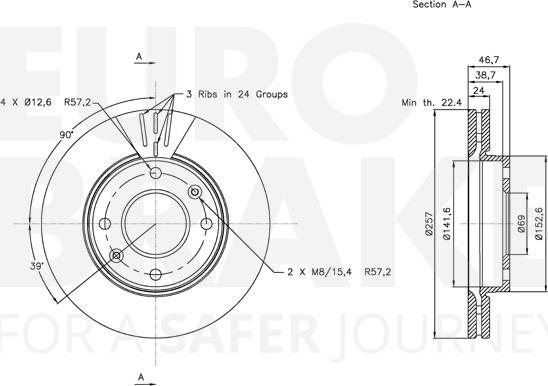 Eurobrake 5815313410 - Гальмівний диск autozip.com.ua