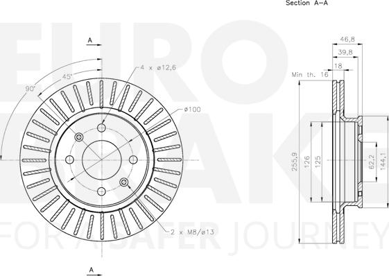 Eurobrake 5815313438 - Гальмівний диск autozip.com.ua