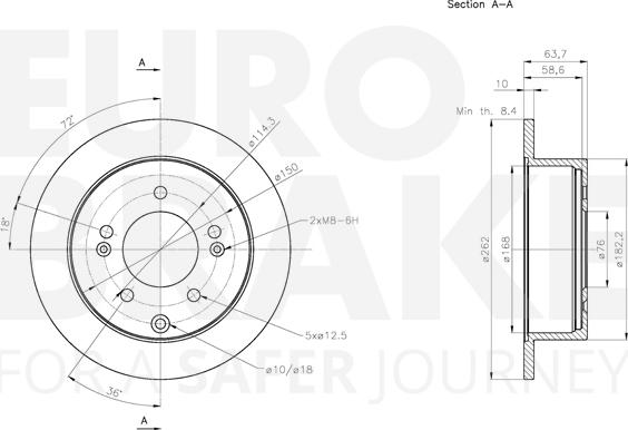 Eurobrake 5815313531 - Гальмівний диск autozip.com.ua