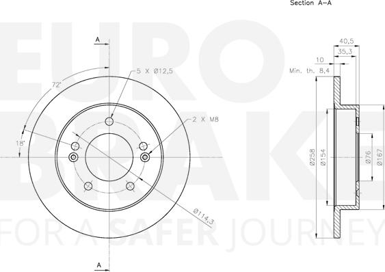 Eurobrake 5815313533 - Гальмівний диск autozip.com.ua