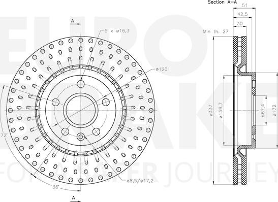 Eurobrake 5815313671 - Гальмівний диск autozip.com.ua