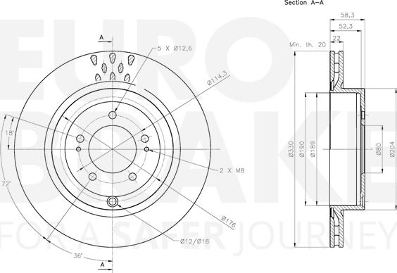 Eurobrake 5815313081 - Гальмівний диск autozip.com.ua