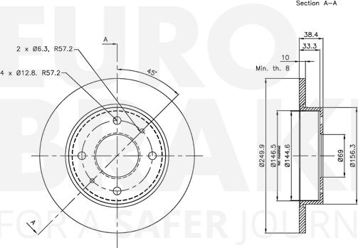 Eurobrake 5815313036 - Гальмівний диск autozip.com.ua