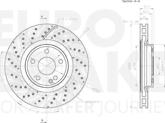 Eurobrake 58153133124 - Гальмівний диск autozip.com.ua