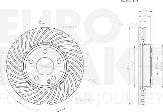 Eurobrake 58153133125 - Гальмівний диск autozip.com.ua