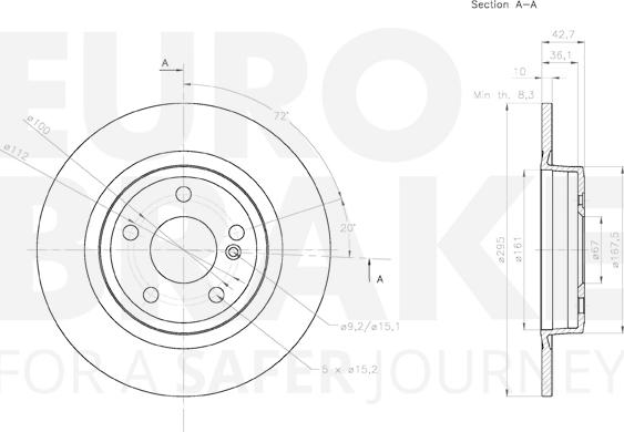 Eurobrake 58153133126 - Гальмівний диск autozip.com.ua