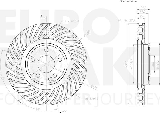 Eurobrake 58153133123 - Гальмівний диск autozip.com.ua