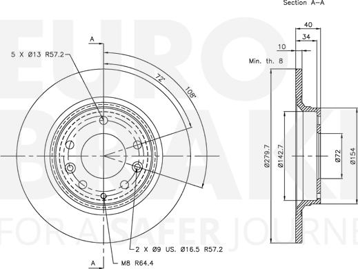 Eurobrake 5815313246 - Гальмівний диск autozip.com.ua