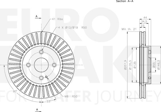 Eurobrake 5815313267 - Гальмівний диск autozip.com.ua