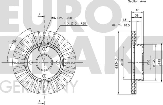 Eurobrake 5815313223 - Гальмівний диск autozip.com.ua