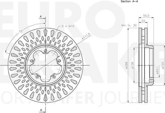 Eurobrake 5815312589 - Гальмівний диск autozip.com.ua