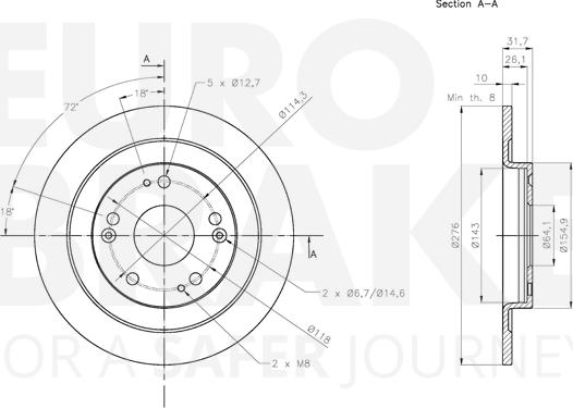 Eurobrake 5815312663 - Гальмівний диск autozip.com.ua