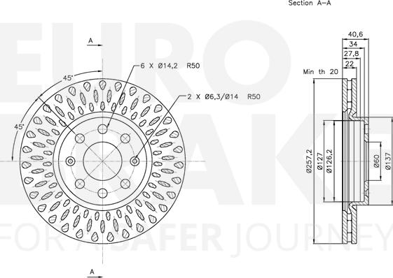 Eurobrake 5815312348 - Гальмівний диск autozip.com.ua