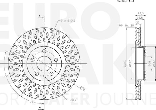 Eurobrake 5815312367 - Гальмівний диск autozip.com.ua