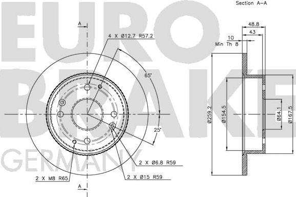 Eurobrake 5815209939 - Гальмівний диск autozip.com.ua