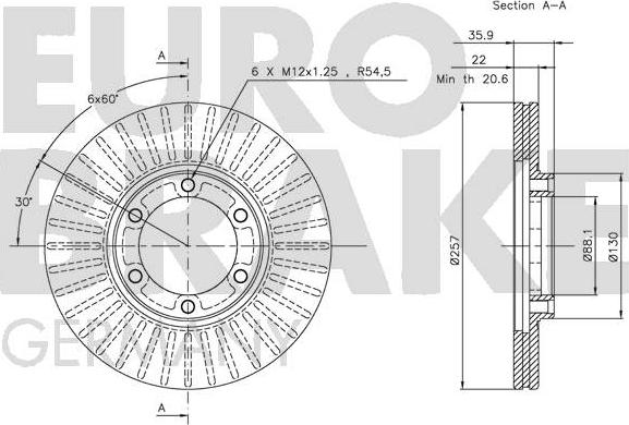 Eurobrake 5815209929 - Гальмівний диск autozip.com.ua