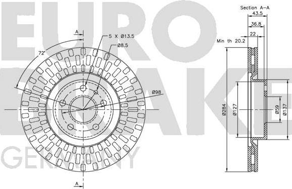 Eurobrake 5815209925 - Гальмівний диск autozip.com.ua