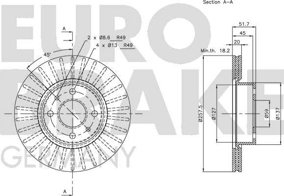 Eurobrake 5815209927 - Гальмівний диск autozip.com.ua