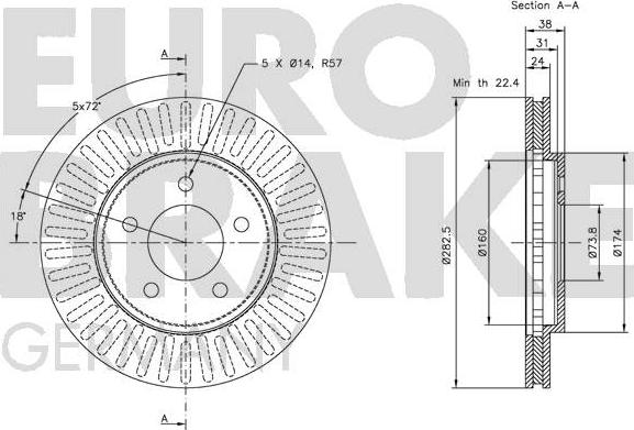 Eurobrake 5815209301 - Гальмівний диск autozip.com.ua