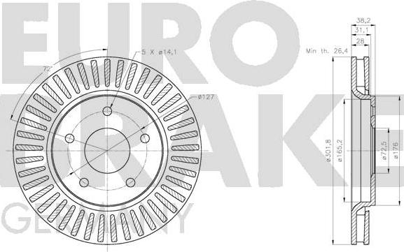 Eurobrake 5815209333 - Гальмівний диск autozip.com.ua