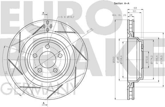 Eurobrake 5815209321 - Гальмівний диск autozip.com.ua