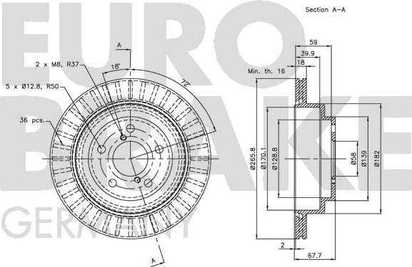 Eurobrake 5815204411 - Гальмівний диск autozip.com.ua