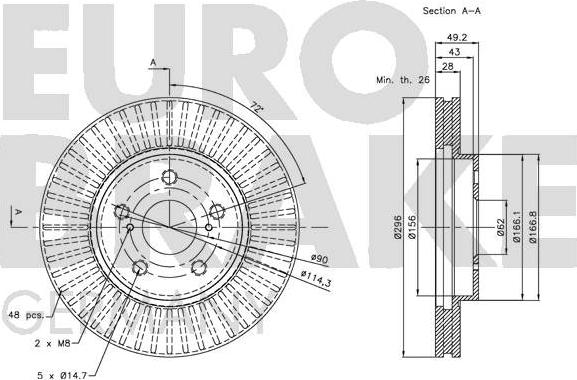 Eurobrake 5815204592 - Гальмівний диск autozip.com.ua