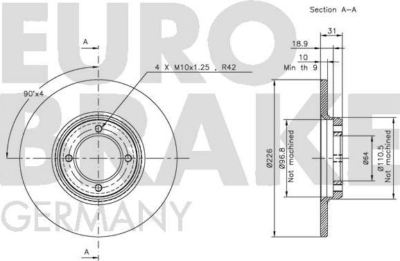 Eurobrake 5815204508 - Гальмівний диск autozip.com.ua
