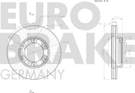 Eurobrake 58152045154 - Гальмівний диск autozip.com.ua