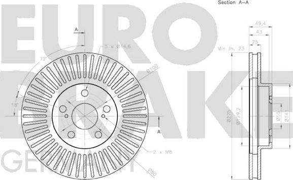 Eurobrake 58152045164 - Гальмівний диск autozip.com.ua