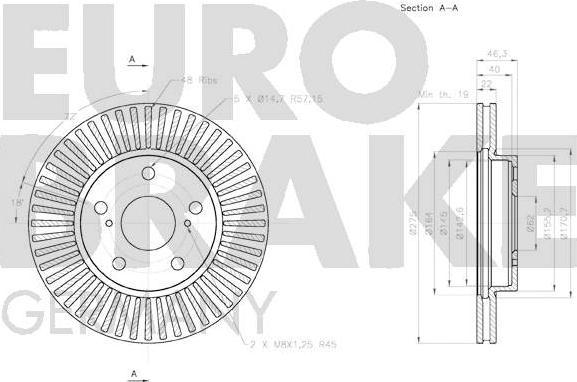 Eurobrake 58152045121 - Гальмівний диск autozip.com.ua