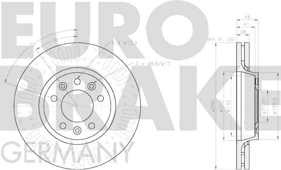 Eurobrake 58152045175 - Гальмівний диск autozip.com.ua