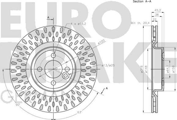 Eurobrake 5815204046 - Гальмівний диск autozip.com.ua