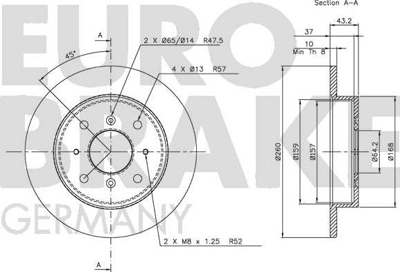Eurobrake 5815204011 - Гальмівний диск autozip.com.ua
