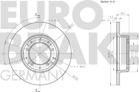 Eurobrake 5815204039 - Гальмівний диск autozip.com.ua
