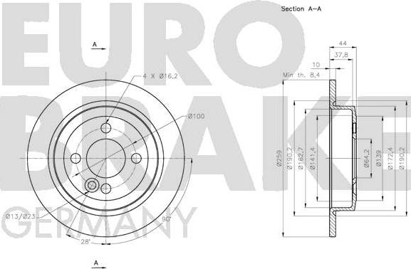 Eurobrake 5815204036 - Гальмівний диск autozip.com.ua