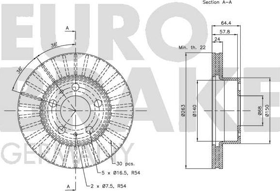 Eurobrake 5815204810 - Гальмівний диск autozip.com.ua