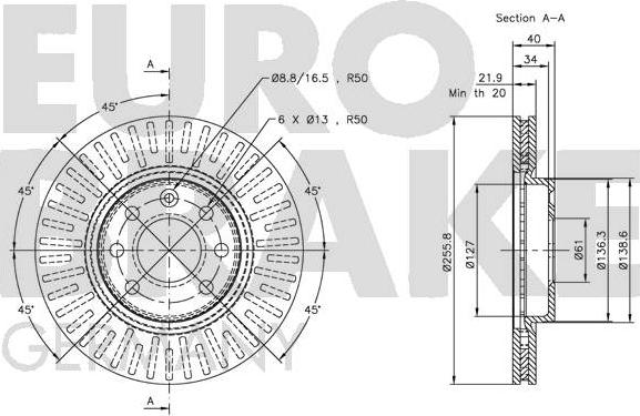 Eurobrake 5815204835 - Гальмівний диск autozip.com.ua