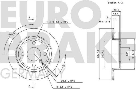 Eurobrake 5815204824 - Гальмівний диск autozip.com.ua