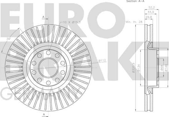 Eurobrake 58152047140 - Гальмівний диск autozip.com.ua