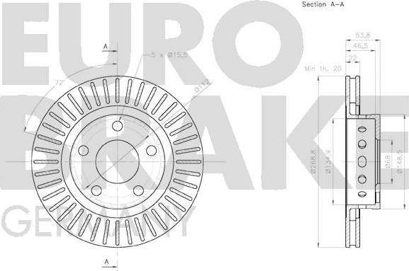 Eurobrake 58152047158 - Гальмівний диск autozip.com.ua