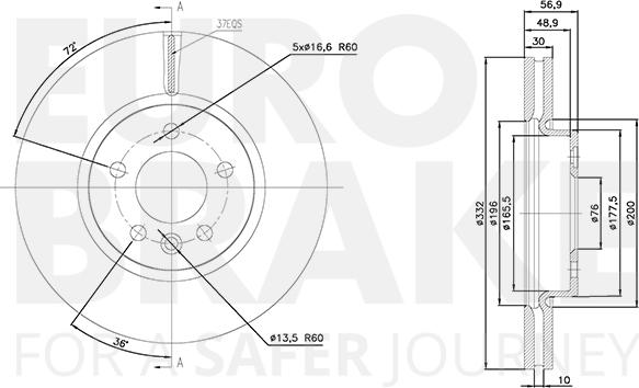 Eurobrake 58152047116 - Гальмівний диск autozip.com.ua